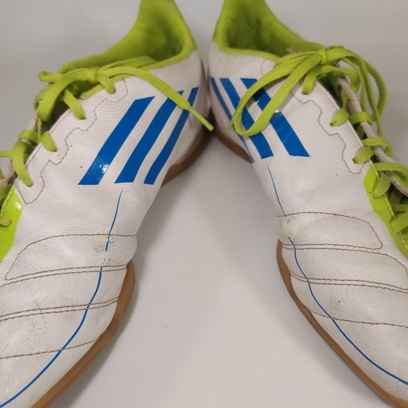 Adidas F50 White Blue Green Mens Indoor Soccer Shoes, Size 12 - Picture 6 of 8